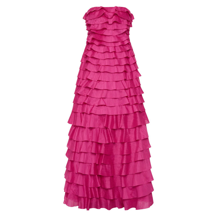 Fleur Strapless Pleated Gown image number null