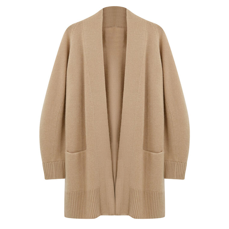 Cashmere Open-Front Cardigan image number null