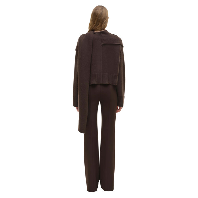 Elson Cropped Wool Cashmere Scarf Sweater image number null