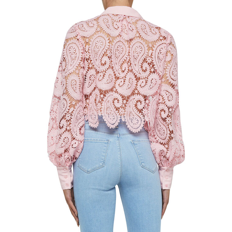 Odelia Cropped Lace Blouse image number null