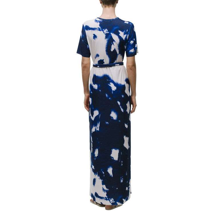 Aliki Short Sleeve Jersey Midi Dress With Belt image number null