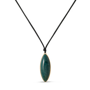 Semi-Precious Dagger Leather Cord Necklace
