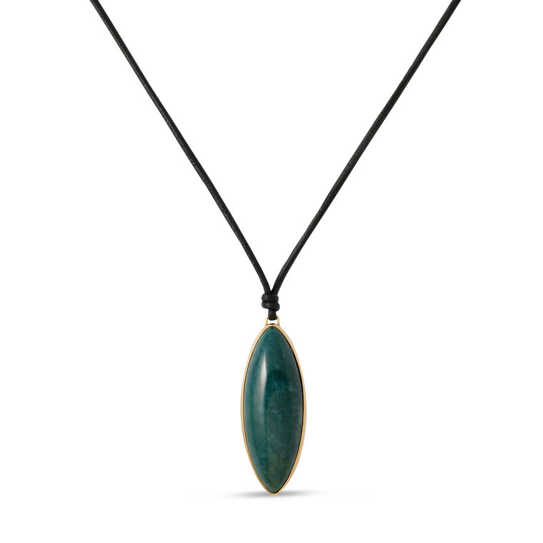 Semi-Precious Dagger Leather Cord Necklace image number null