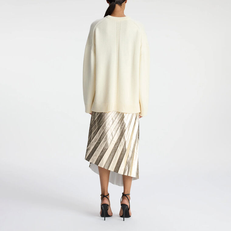 Tori Metallic Vegan Leather Skirt image number null