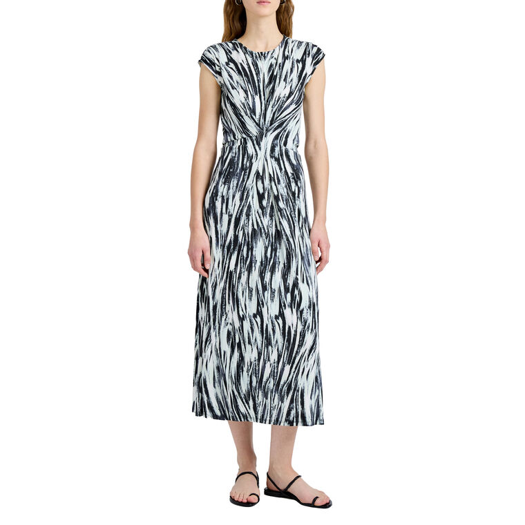Miranda Cap Sleeve Midi Dress In Printed Jersey image number null