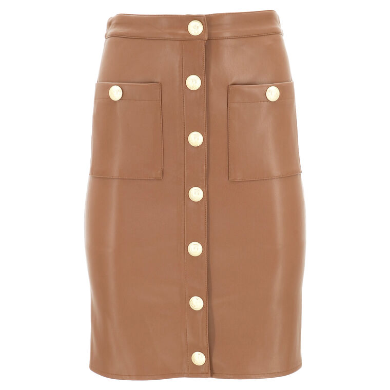 Amira Vegan Leather Pencil Skirt image number null