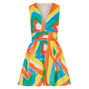 Nikki Multi Stripe Sleeveless Poplin Mini Dress