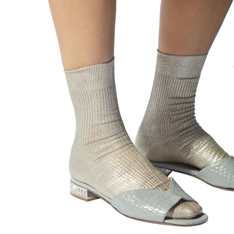 One Ribbed Laminated Socks image number null
