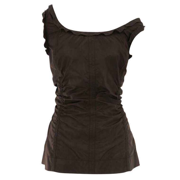 Sleeveless Washed Silk Taffeta Top image number null