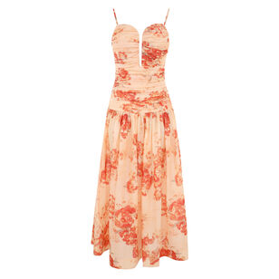 Cascadian Strapless Midi Dress
