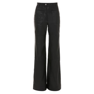 Leather Alina Patch Pocket Wide-Leg Trouser