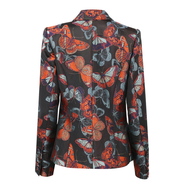 Marie Butterfly Jacquard Double-Breasted Blazer image number null