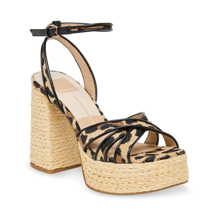 Danila Leopard Piped Platform Sandals image number null