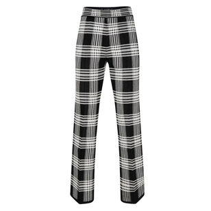 Kaeli Checked Velour Straight Leg Pant