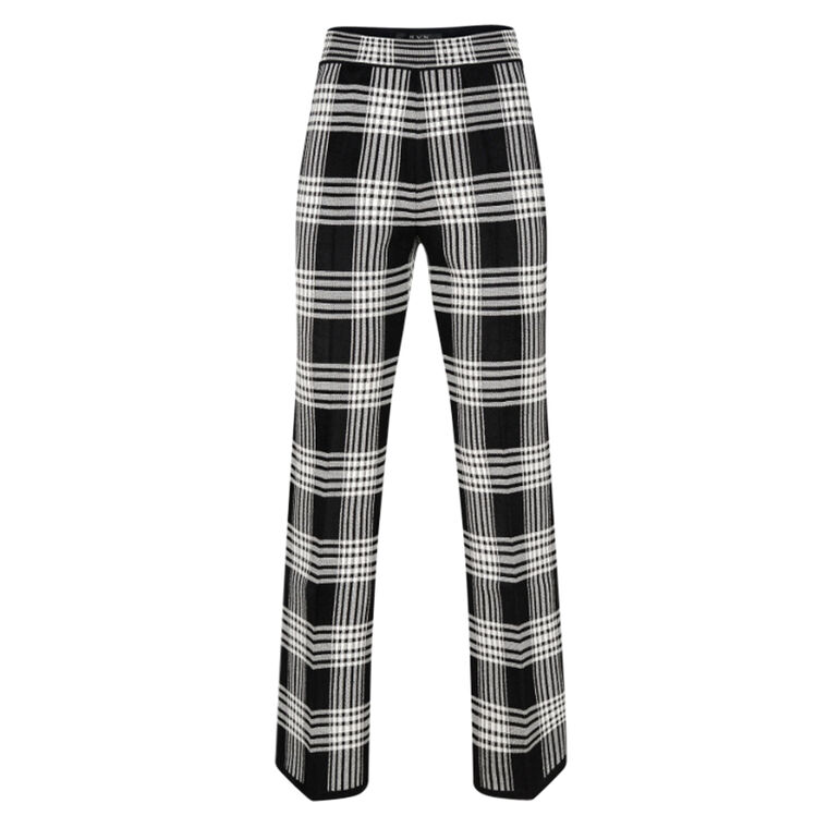 Kaeli Checked Velour Straight Leg Pant image number null