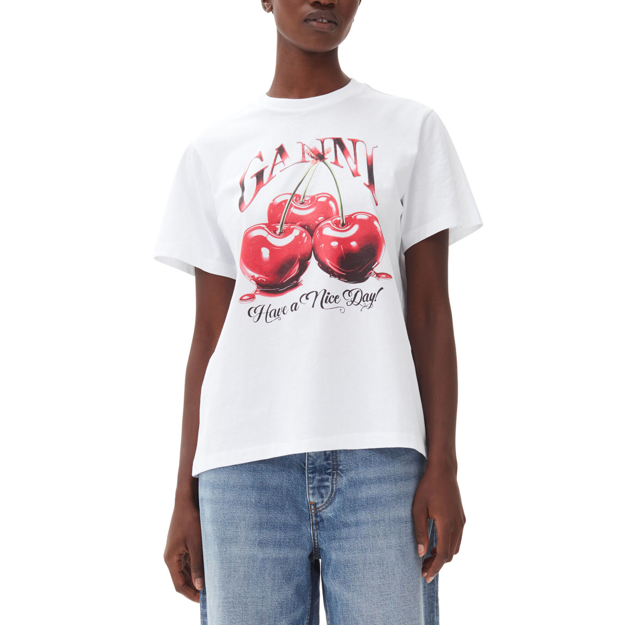 Basic Jersey Cherry Relaxed T-Shirt