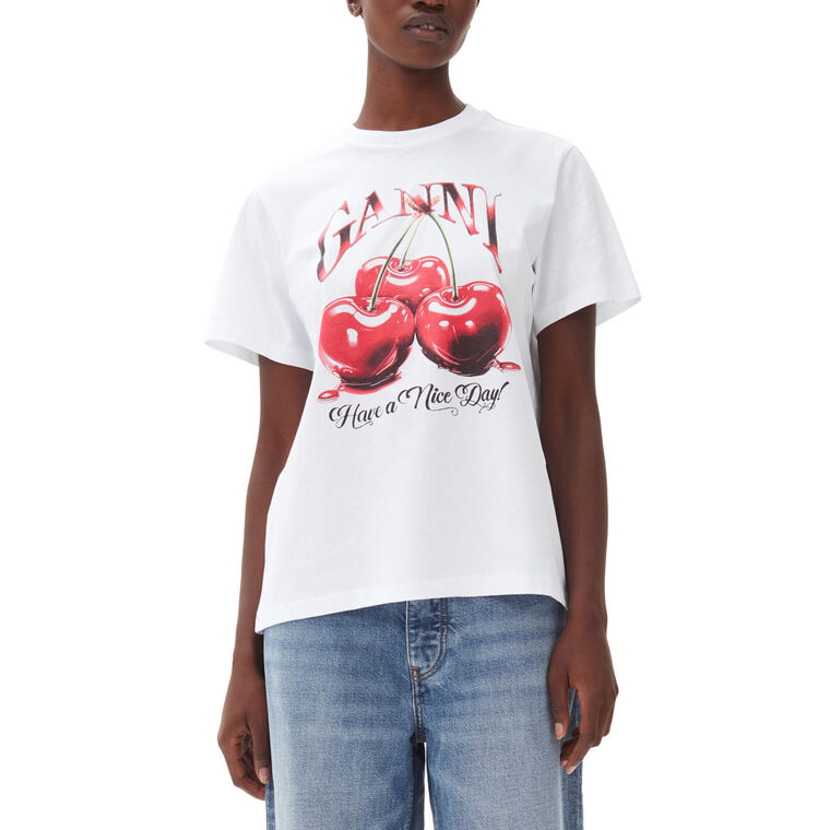 Basic Jersey Cherry Relaxed T-Shirt image number null