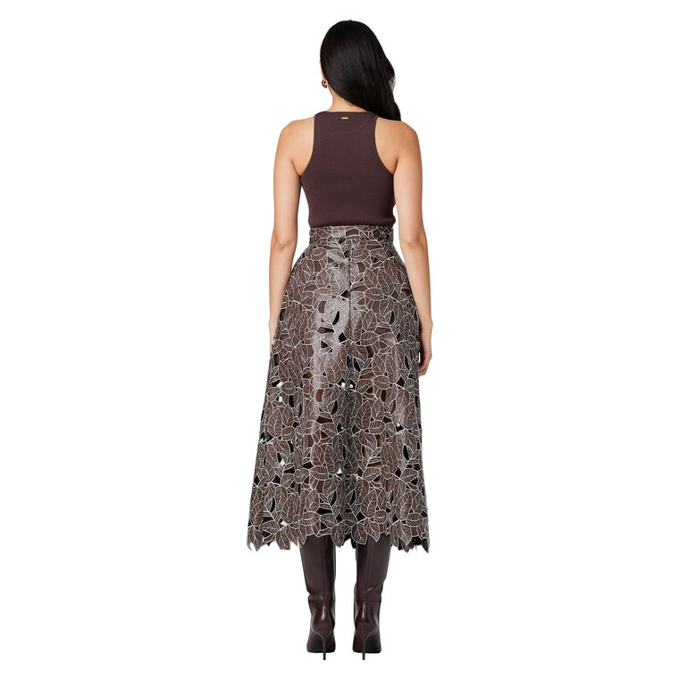 Stacy Lace Vegan Leather Skirt image number null