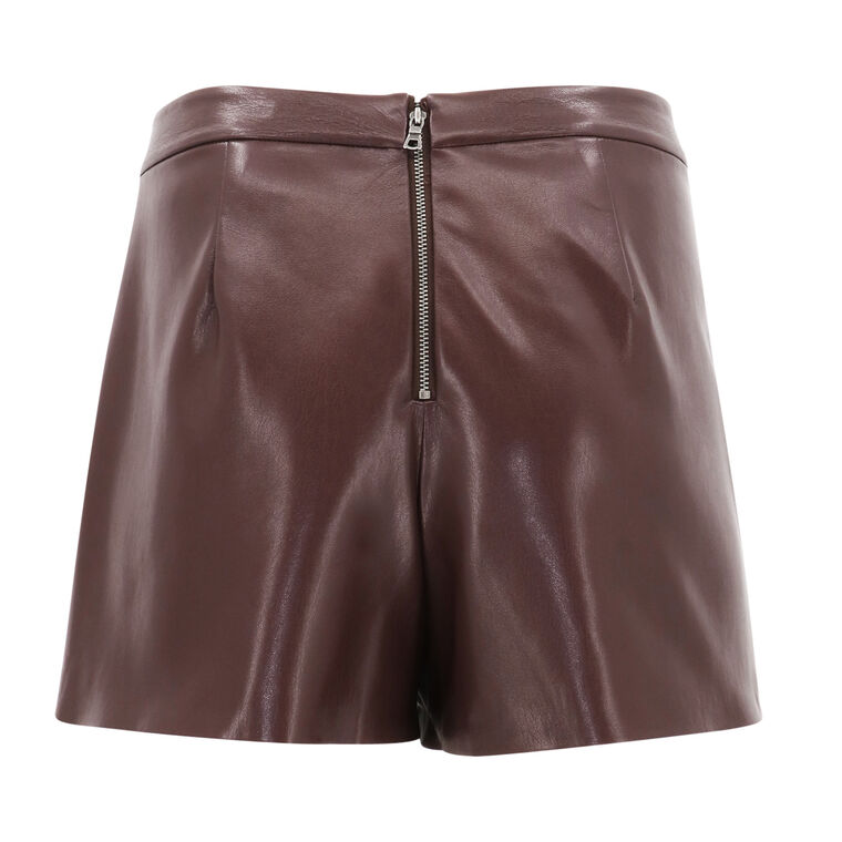 Hera High Rise Vegan Leather Back Zip Short image number null