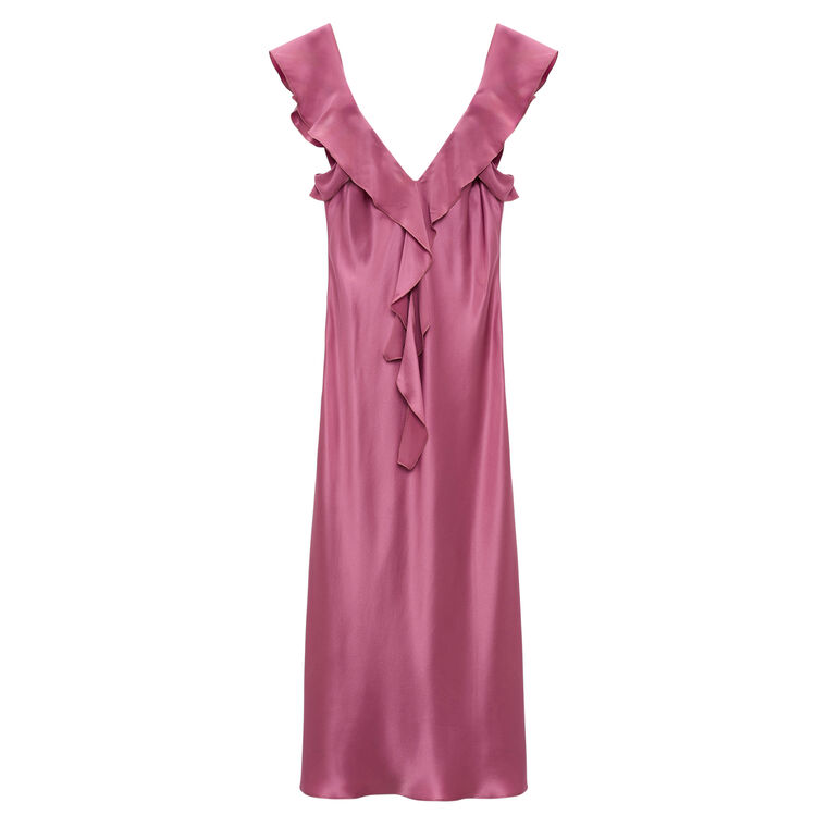 Sense Of Shine Silk Satin Midi Dress image number null