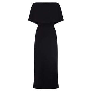 Ponte Boat Neck Cape Midi Dress