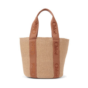 Woody Raffia Basket Tote Bag