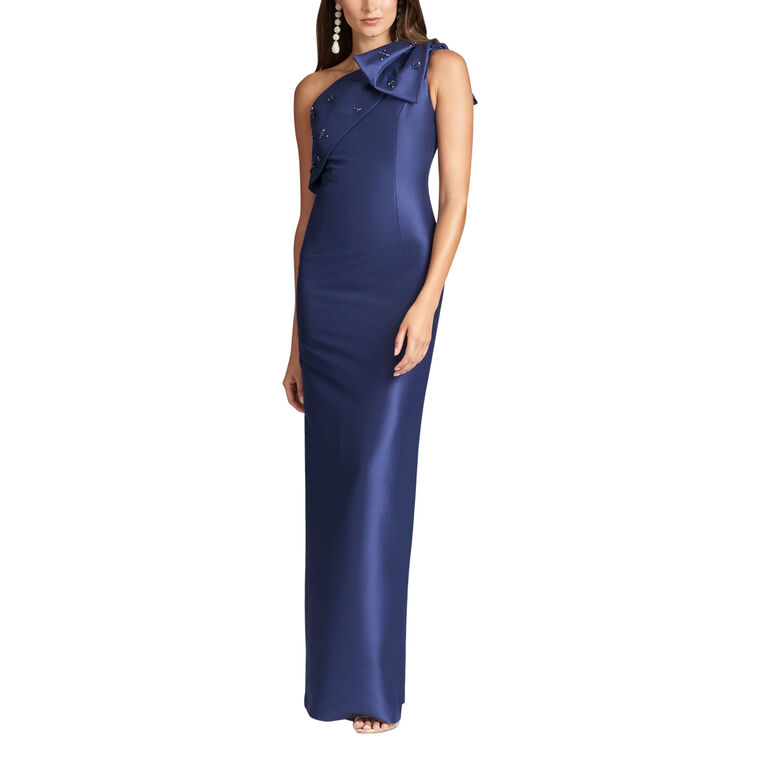 Olivia One-Shoulder Bow Detail Gown image number null