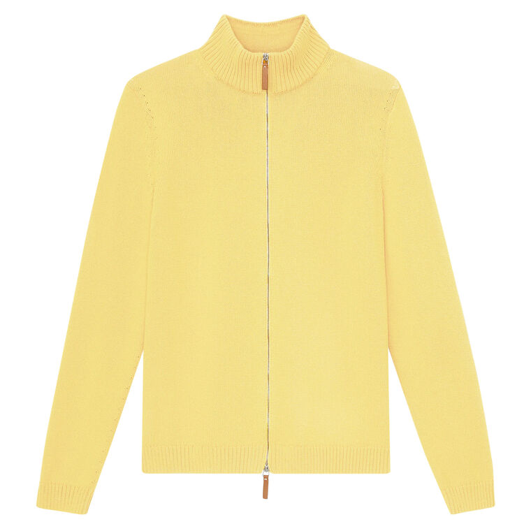 Cotton-Silk Tape Fitted Knit Bomber image number null