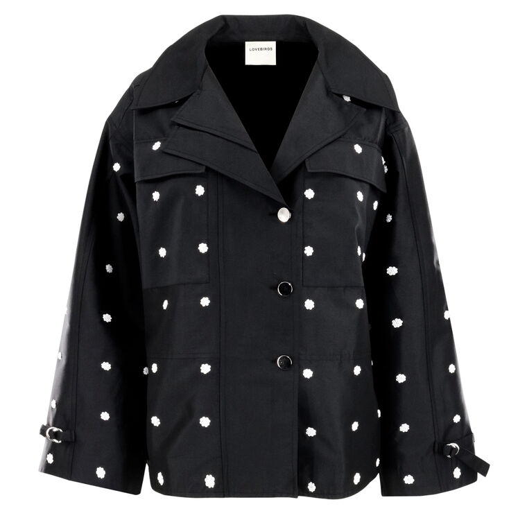 Starry Collared Oversized Jacket image number null