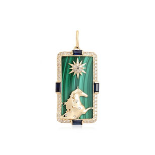 Tarot Horse Malachite Pendant