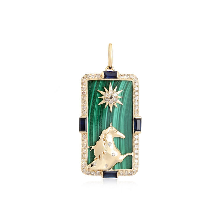 Tarot Horse Malachite Pendant image number null