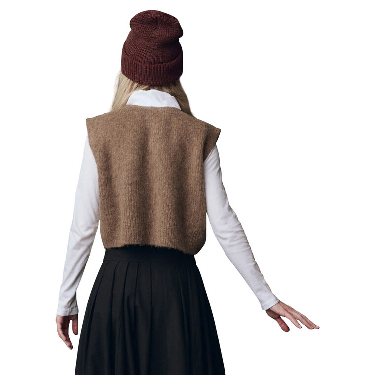 The Brushed Melange Sleeveless Sweater image number null
