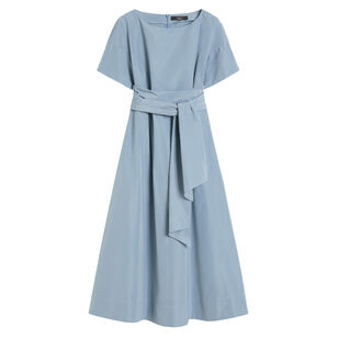 Pioppo Short Sleeve Flared Taffeta Midi Dress