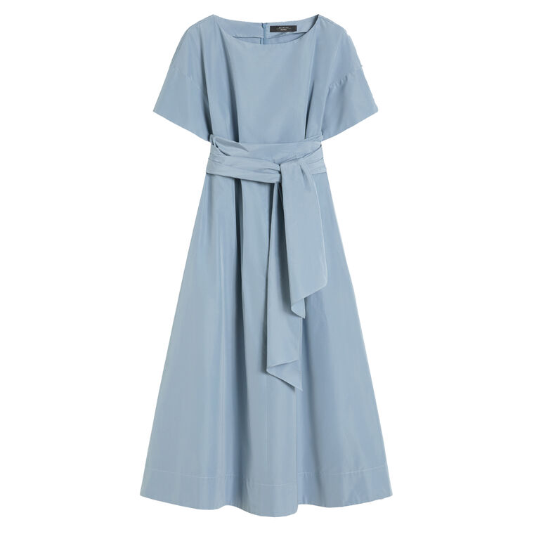 Pioppo Short Sleeve Flared Taffeta Midi Dress image number null