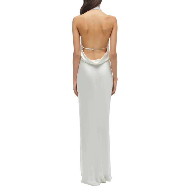 Reannon Sleeveless Draped Satin Gown image number null