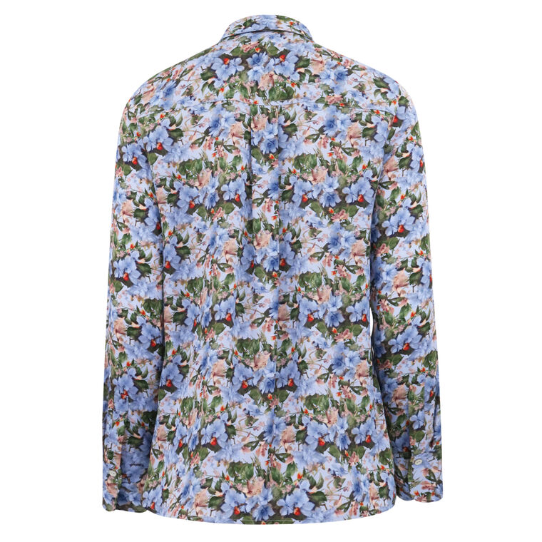 Wild Primrose Stretch-Silk Slim-Fit Blouse image number null