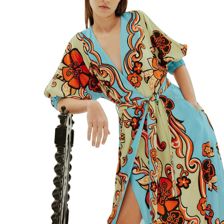 Ondine Wrap Midi Dress image number null