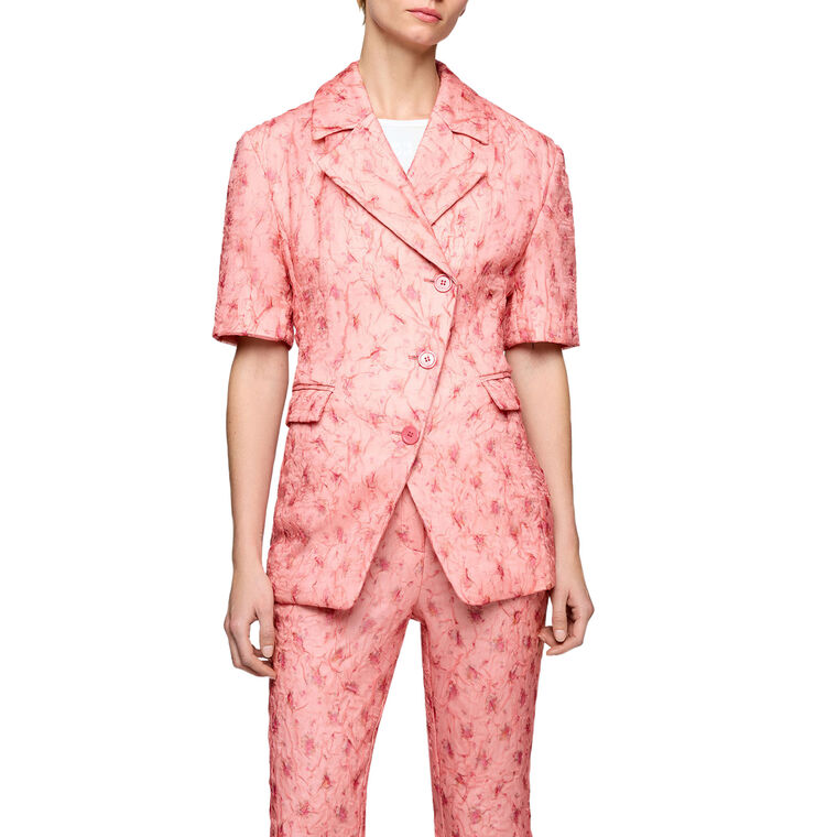 Shibori Organza Short Sleeve Blazer image number null