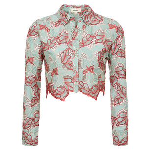 Akemi Cropped Floral Lace Blouse