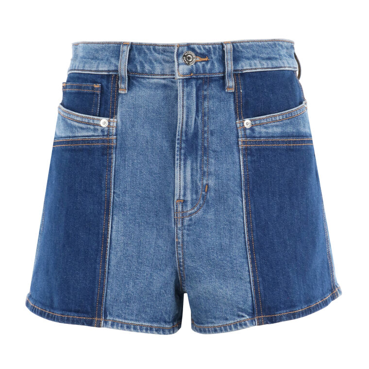Elijah Color-Block Denim Shorts image number null
