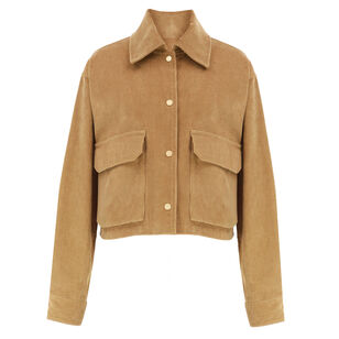 Cropped A-Line Corduroy Jacket