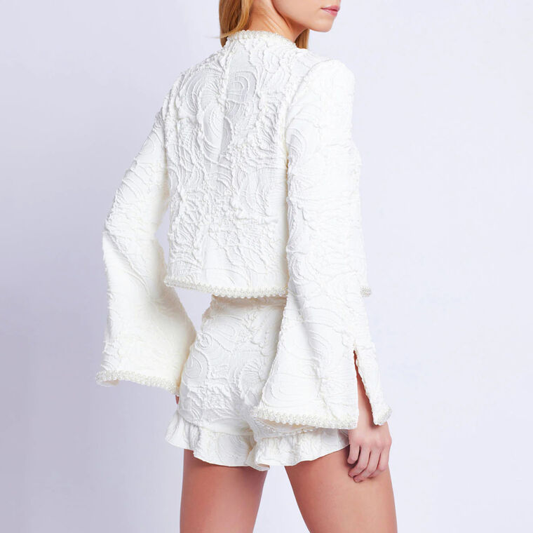 Pearl-Beaded Jacquard Jacket image number null