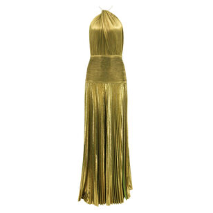 Thalia Halter Metallic Maxi Dress