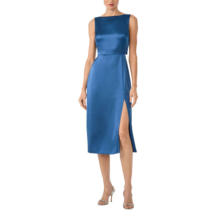 Mochi Sleeveless Satin Midi Dress image number null