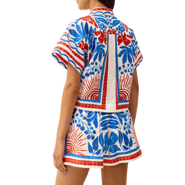 Evelyn Short Sleeve Cropped Cotton Shirt image number null