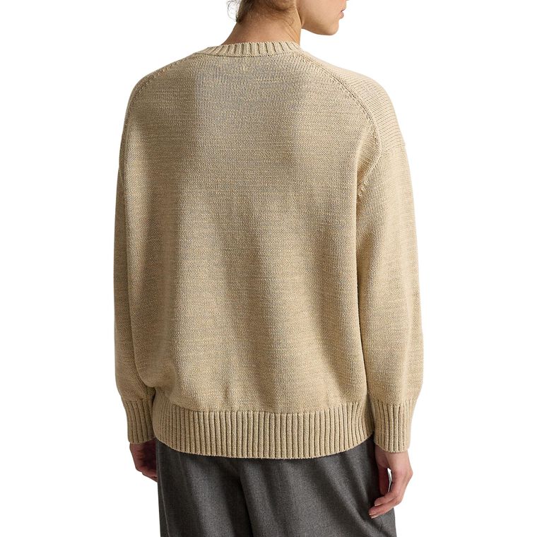 Long Sleeve Bear Cotton Crewneck Sweater image number null