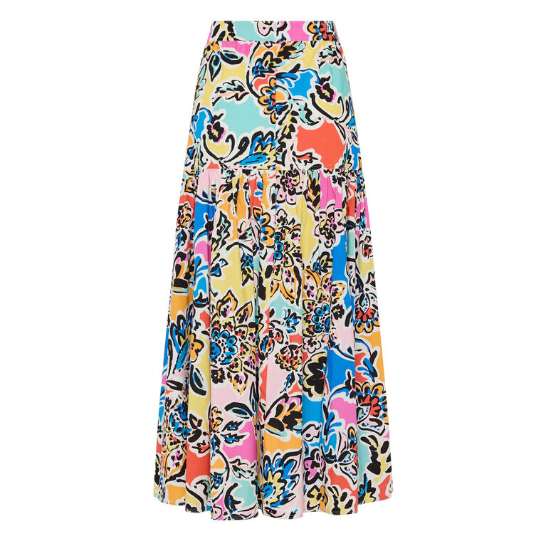 Novi Rainbow Oasis Poplin Maxi Skirt image number null
