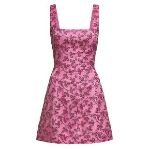 Brooke Floral Sequin Sleeveless Squareneck Mini Dress