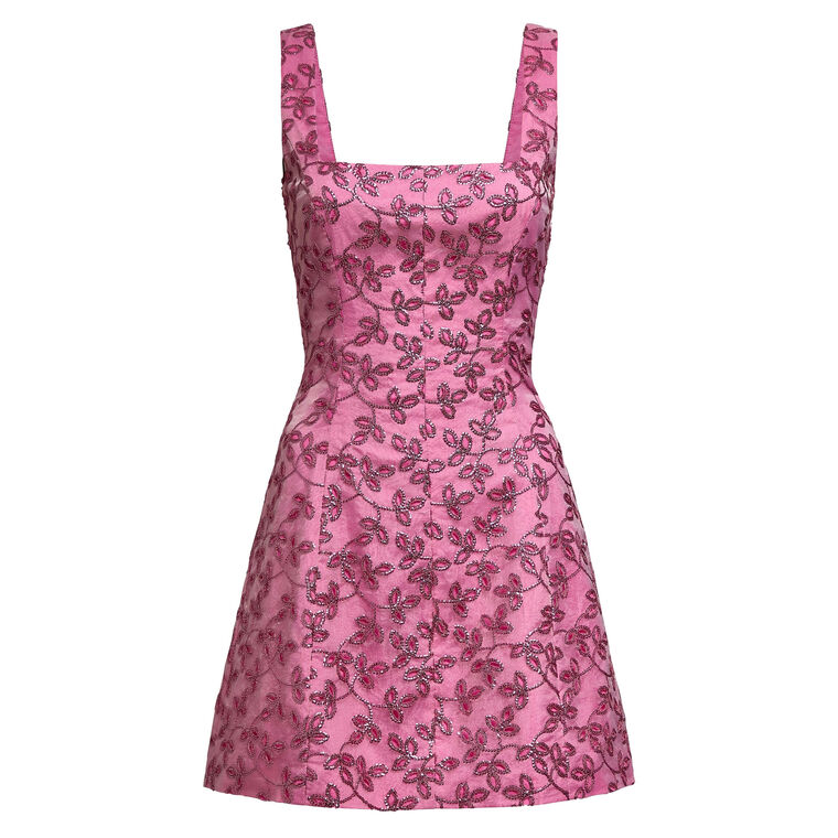 Brooke Floral Sequin Sleeveless Squareneck Mini Dress image number null