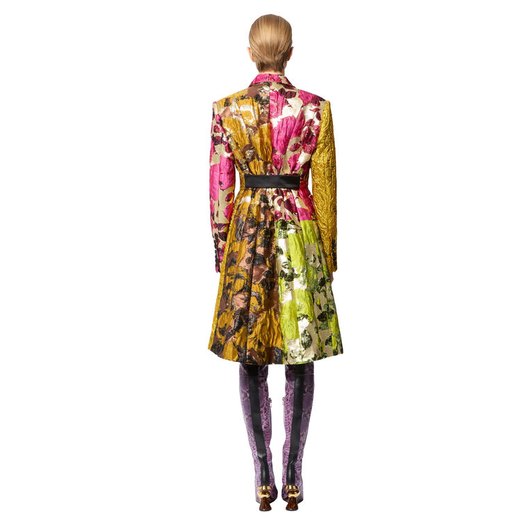 Patchwork Jacquard Frock Coat image number null